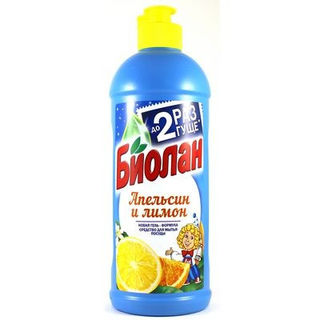 Жидкость для мытья посуды Биолан Апельсин и  Лимон, 450 мл